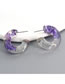 Fashion Purple Acrylic Dried Flower C-shaped Earrings
