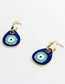 Fashion Blue Alloy Drip Oil Eye Earrings