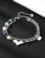 Fashion Heart Bracelet Titanium Steel Glass Bead Splicing Chain Heart Bracelet