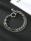 Fashion Grey Bead Bracelet Titanium Steel Glass Bead Patchwork Chain Bracelet