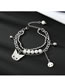 Fashion Heart Bracelet Titanium Steel Pearl Stitching Chain Ecg Bracelet
