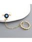 Fashion Gold Alloy Drip Oil Eye Chain Link Ring
