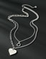 Fashion Love Titanium Steel Heart Double Layer Necklace