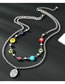 Fashion Plaid Heart Titanium Check Heart Chain Necklace