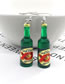 Fashion Green Three-dimensional Simulation Beer Bottle Earrings