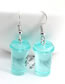 Fashion Light Blue Resin Simulation Coffee Cup Stud Earrings