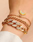 Fashion Gold Alloy Diamond Chain Drop Oil Rainbow Bracelet