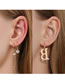 Fashion Silver Alloy Diamond Alphabet Chain Earrings Set