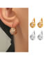 Fashion Silver Brass Inset Zirconium Round Stud Earrings