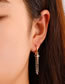 Fashion Silver Bronze Zirconium Cross Chain Drop Earrings