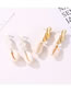 Fashion Gold Alloy Shell Pleated Stud Earrings