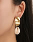 Fashion Silver Alloy Shell Pleated Stud Earrings