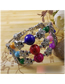 Fashion Color Alloy Flower Turquoise Beaded Multilayer Bracelet