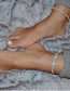 Fashion Silver - Five Row Geometric Diamond Anklet