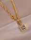 Fashion Silver Titanium Diamond Alphabet Necklace