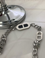 Fashion Silver Titanium Steel Thick Chain Pig Nose Necklace