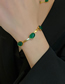Fashion Emerald Bracelet Titanium Emerald Geometric Snake Bone Chain Bracelet