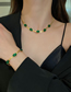 Fashion Emerald Bracelet Titanium Emerald Geometric Snake Bone Chain Bracelet