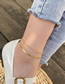 Fashion Gold Titanium Steel Snake Bone Chain Ball Chain Double Layer Anklet