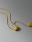 Fashion Gold Titanium Steel Gold Bean Necklace