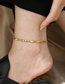 Fashion Silver Titanium Steel Gold Plated Flake Silver Anklet