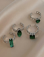 Fashion Rectangle Alloy Set Baguette Diamond Open Ring