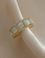 Fashion Gold Alloy Set Zirconium Cat's Eye Open Ring