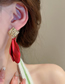 Fashion Green Alloy Geometric Petal Square Pleated Stud Earrings