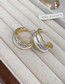 Fashion Gold Alloy Diamond Half Circle Pleated Earrings