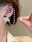 Fashion Silver Needle - Pearl Alloy Flower Asymmetric Pearl Earrings