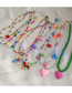 Fashion 4# Necklace--small Flowers Colorful Rice Beads Beaded Flower Double Necklace