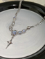Fashion Silver Alloy Diamond Moonlight Tetragram Necklace