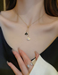Fashion Black Alloy Diamond Scallop Necklace