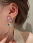 Fashion Love Flowers Alloy Diamond Heart Flower Earrings