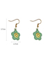 Fashion Ear Hook--green Alloy Smiley Bow Flower Asymmetric Stud Earrings