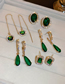 Fashion Emerald Alloy Diamond Drop Earrings
