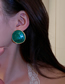 Fashion 1# Dark Green Alloy Geometric Petal Stud Earrings