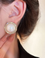 Fashion 12# Silver Needle. Gold Geometric Size Pearl Earrings