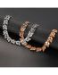 Fashion Champagne Geometric Diamond Drop Earrings Necklace Set