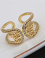 Fashion Star Brass Gold Plated Zirconium Star Open Ring