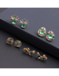 Fashion 4# Copper Gold Plated Zirconium Geometric Stud Earrings