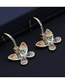 Fashion With Diamond Bronze Zirconium Butterfly Stud Earrings