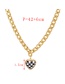 Fashion Gold Titanium Steel Drip Oil Love Pendant Necklace
