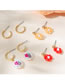 Fashion Gold Alloy Print Pearl Flower Earring Set