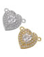 Fashion White Gold Copper Gold Plated Zirconium Heart Diy Jewelry Accessories