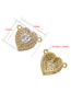 Fashion White Gold Copper Gold Plated Zirconium Heart Diy Jewelry Accessories