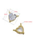 Fashion Golden Pink Diamond Copper Gold Plated Zirconium Heart Diy Jewelry Accessories