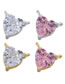 Fashion Golden Pink Diamond Copper Gold Plated Zirconium Heart Diy Jewelry Accessories