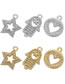 Fashion Platinum Pentagram Copper Inlaid Zirconium Pentagram Diy Jewelry Accessories