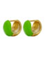Fashion 1 Pair Of Gold And White Copper Drop Oil Ball Earrings